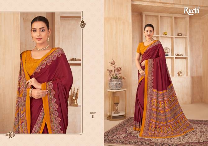 Vivanta Silk 38 By Ruchi Silk Crepe Printed Sarees Wholesale Shop In Surat